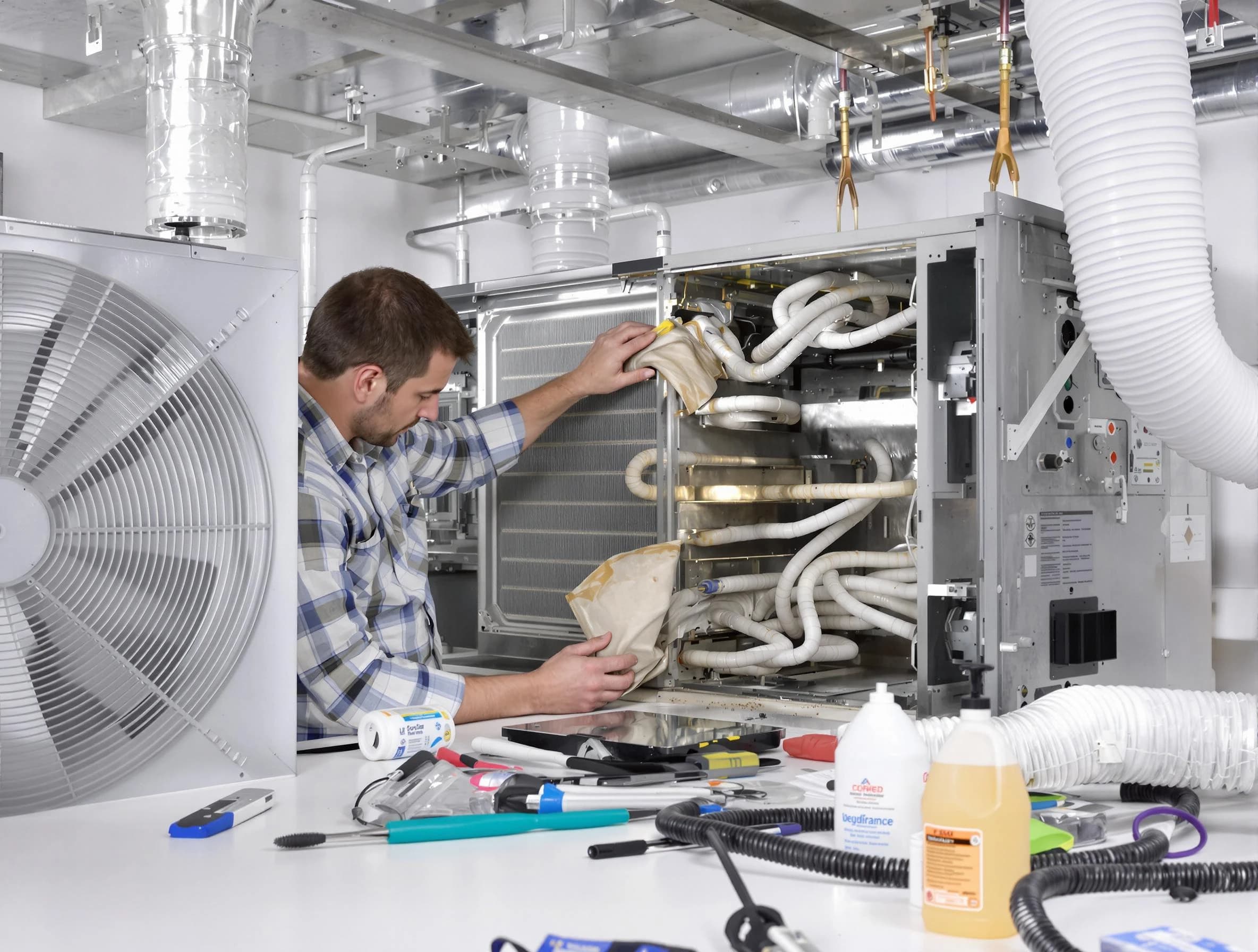 Spring Hill Air Duct Cleaning specialist performing precision AC coil cleaning in Spring Hill