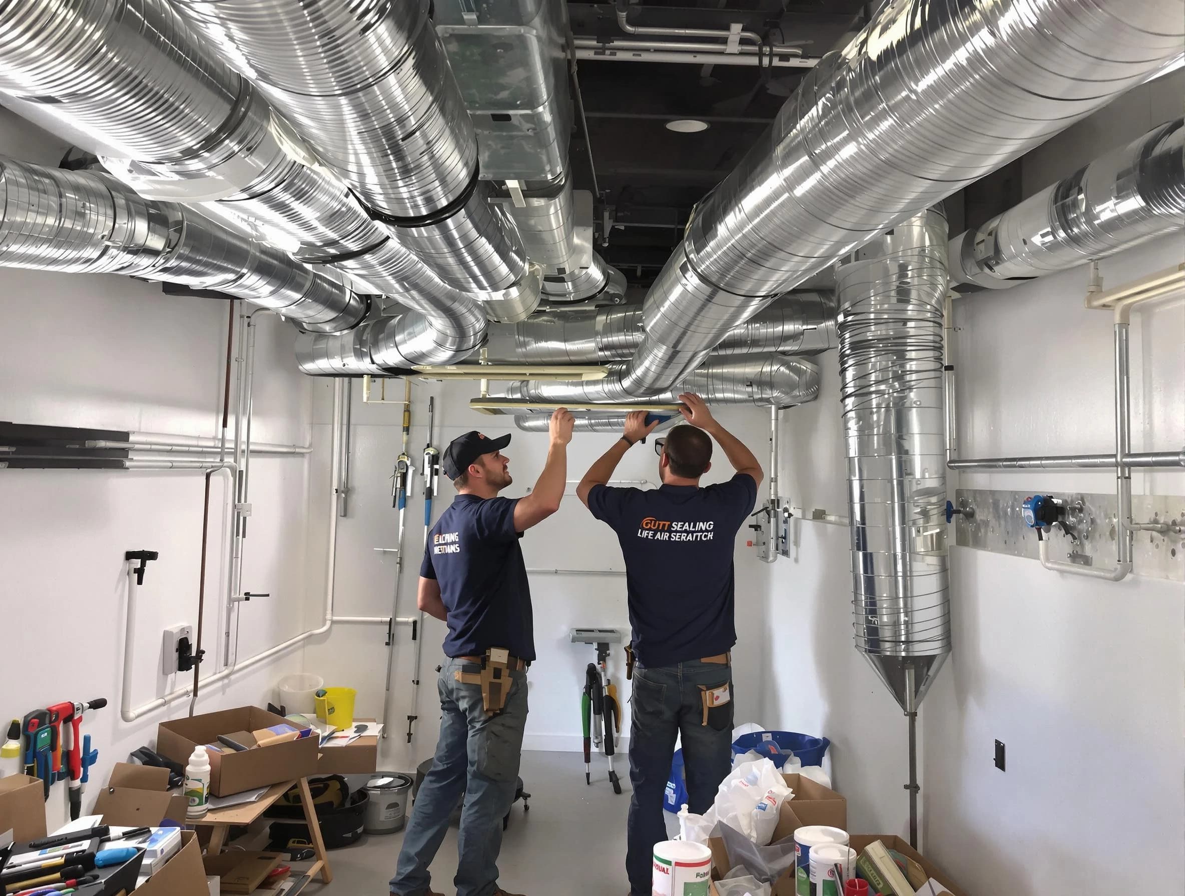 Spring Hill Air Duct Cleaning technician applying professional duct sealing solutions in Spring Hill