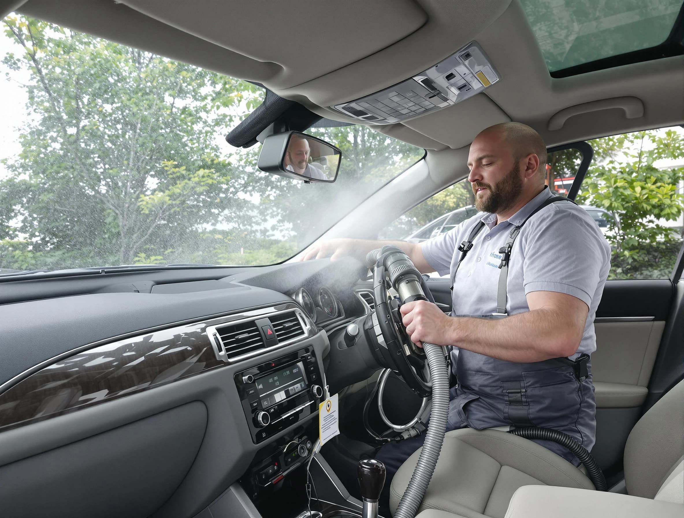 Spring Hill Air Duct Cleaning specialist performing professional car duct cleaning in Spring Hill