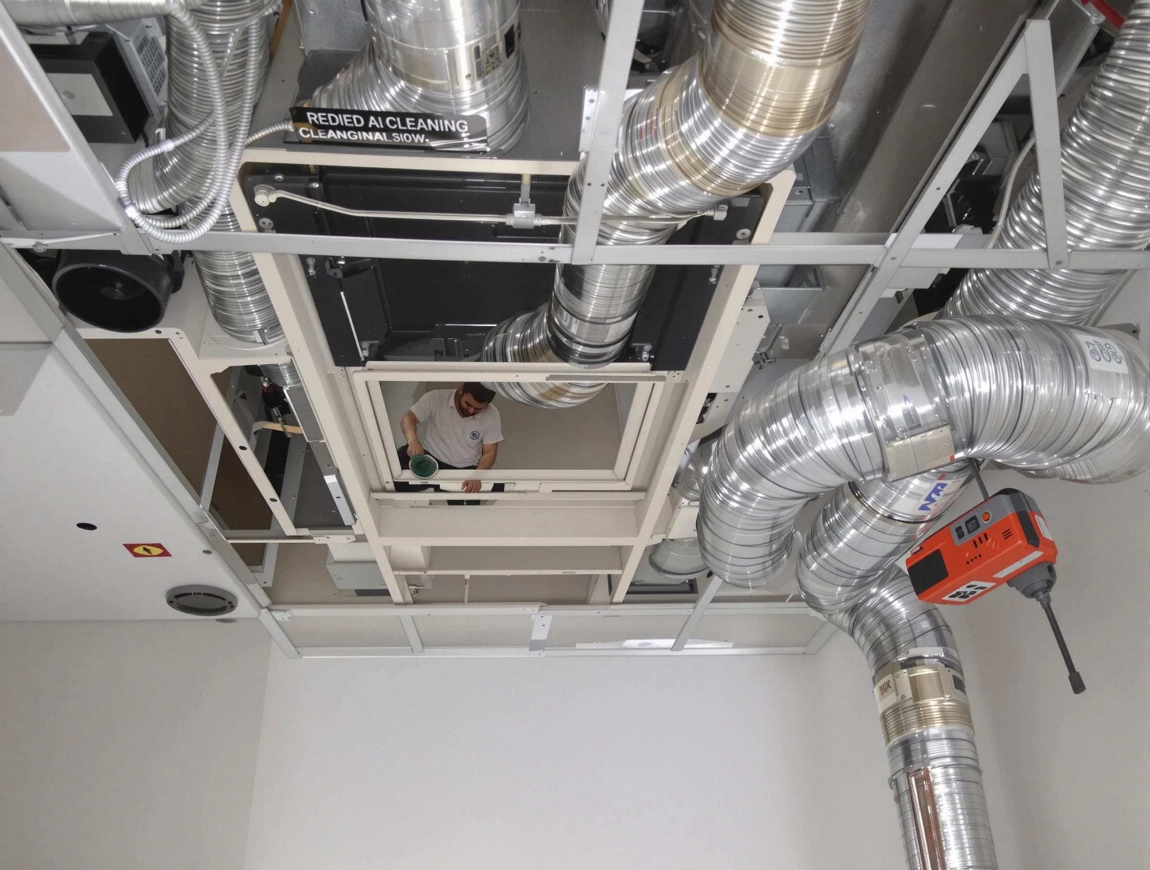 Spring Hill Air Duct Cleaning technician performing detailed central duct system cleaning in Spring Hill