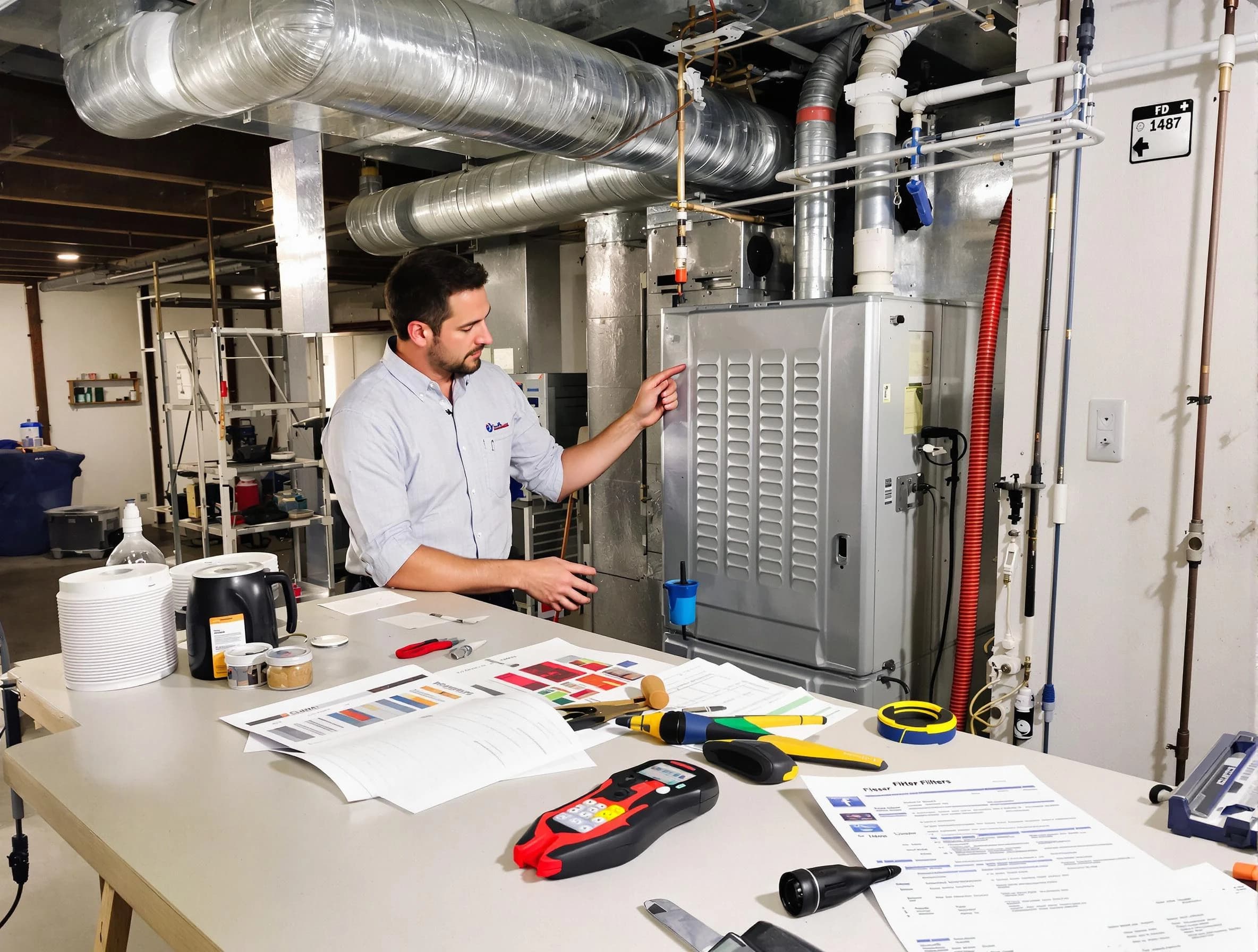 Spring Hill Air Duct Cleaning inspector conducting detailed filter system evaluation using professional diagnostic tools in Spring Hill