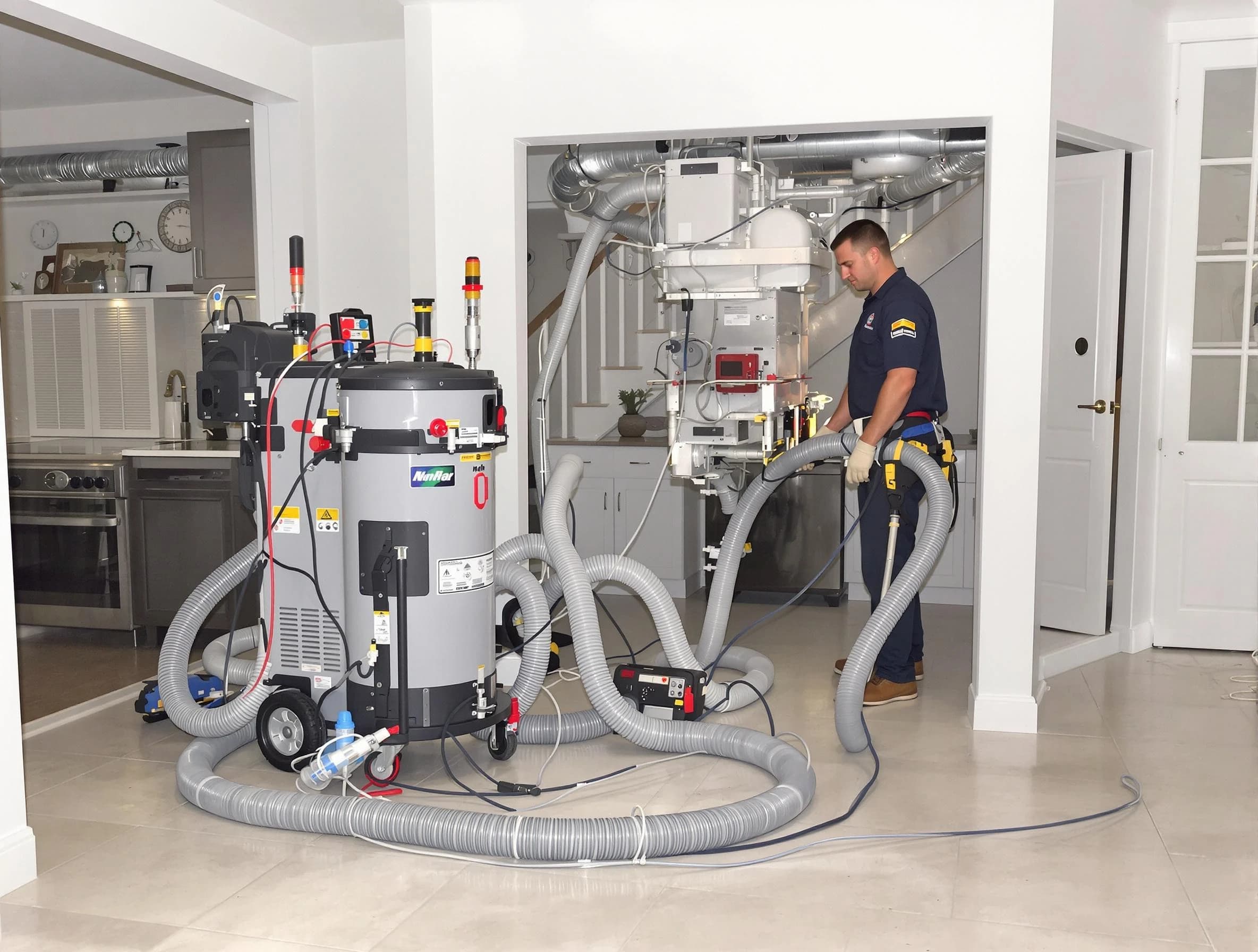 Spring Hill Air Duct Cleaning technician operating negative pressure cleaning equipment for thorough duct maintenance in Spring Hill
