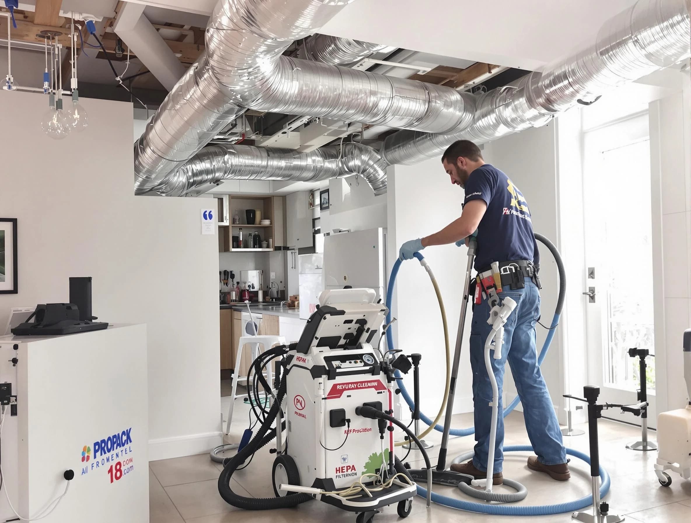 Spring Hill Air Duct Cleaning technician performing advanced pure duct cleaning with specialized equipment in Spring Hill