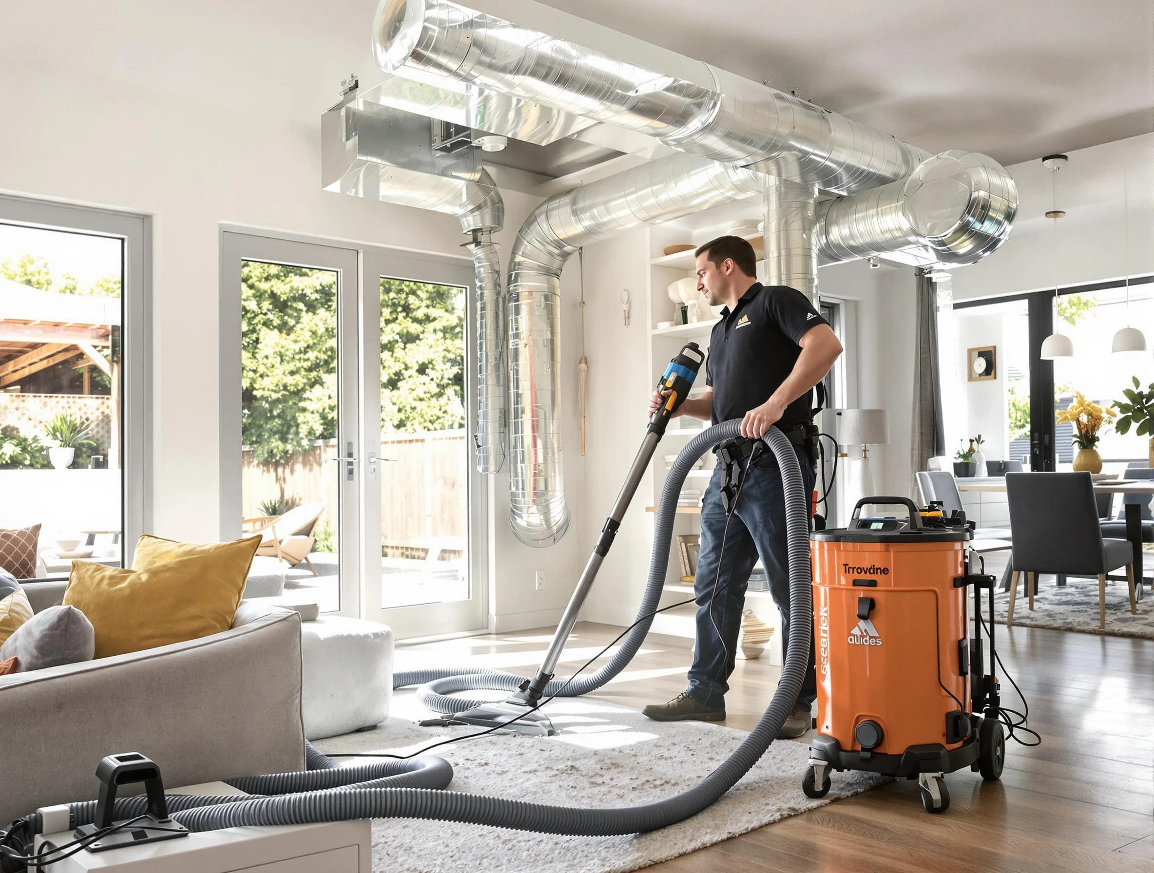 Spring Hill Air Duct Cleaning specialist performing thorough residential duct cleaning using advanced equipment in Spring Hill