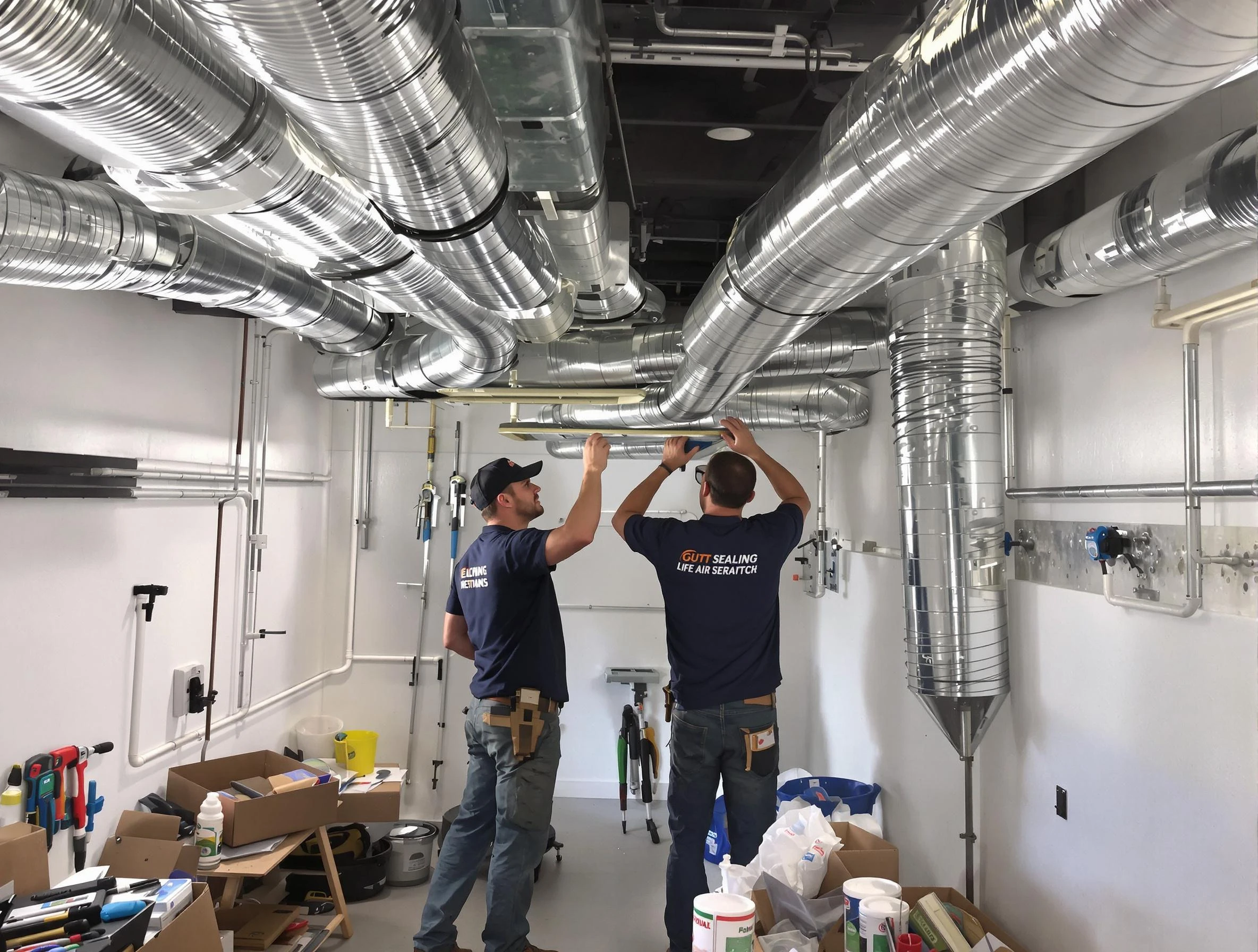 Spring Hill Air Duct Cleaning technician applying professional duct sealing solutions in Spring Hill
