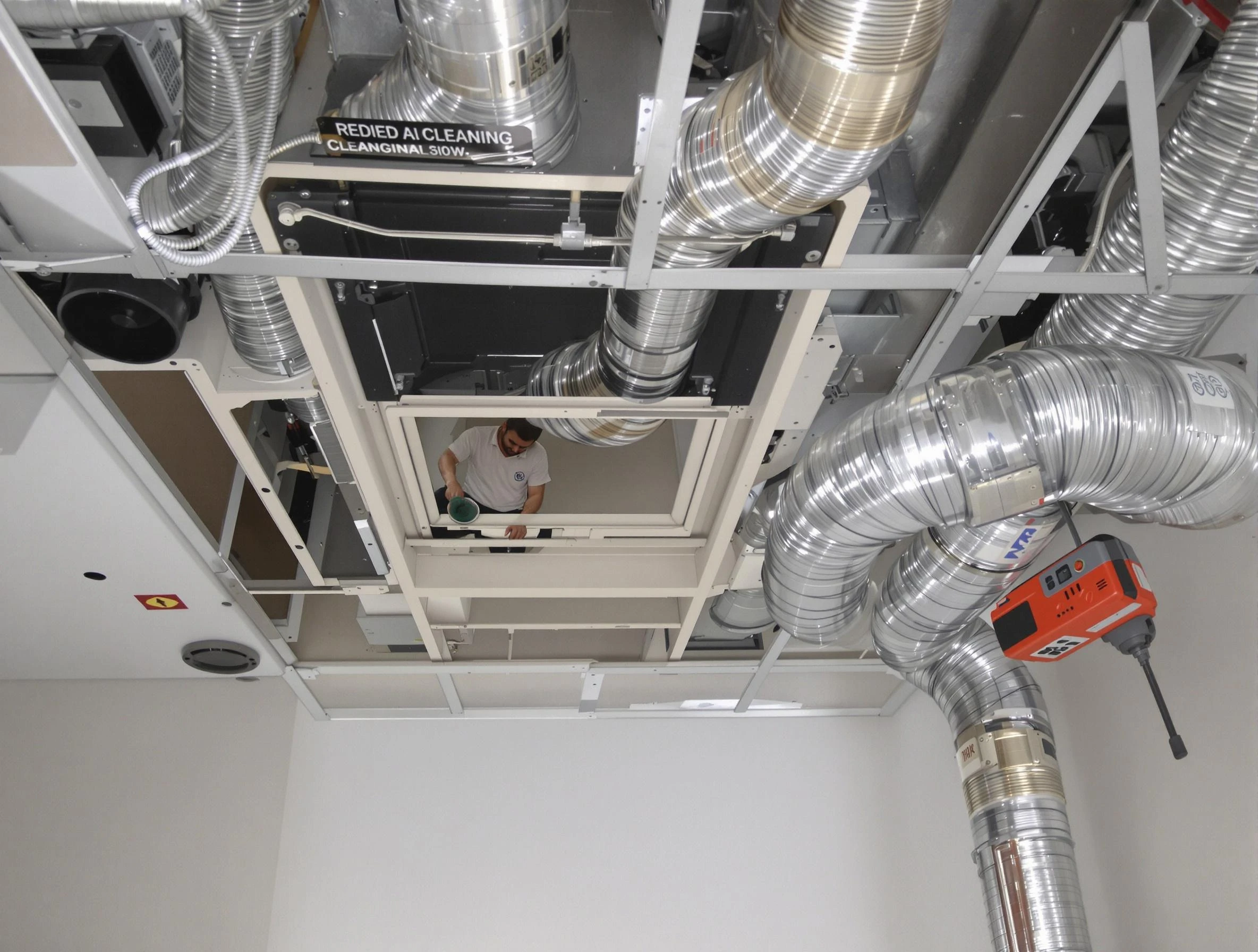 Spring Hill Air Duct Cleaning technician performing detailed central duct system cleaning in Spring Hill