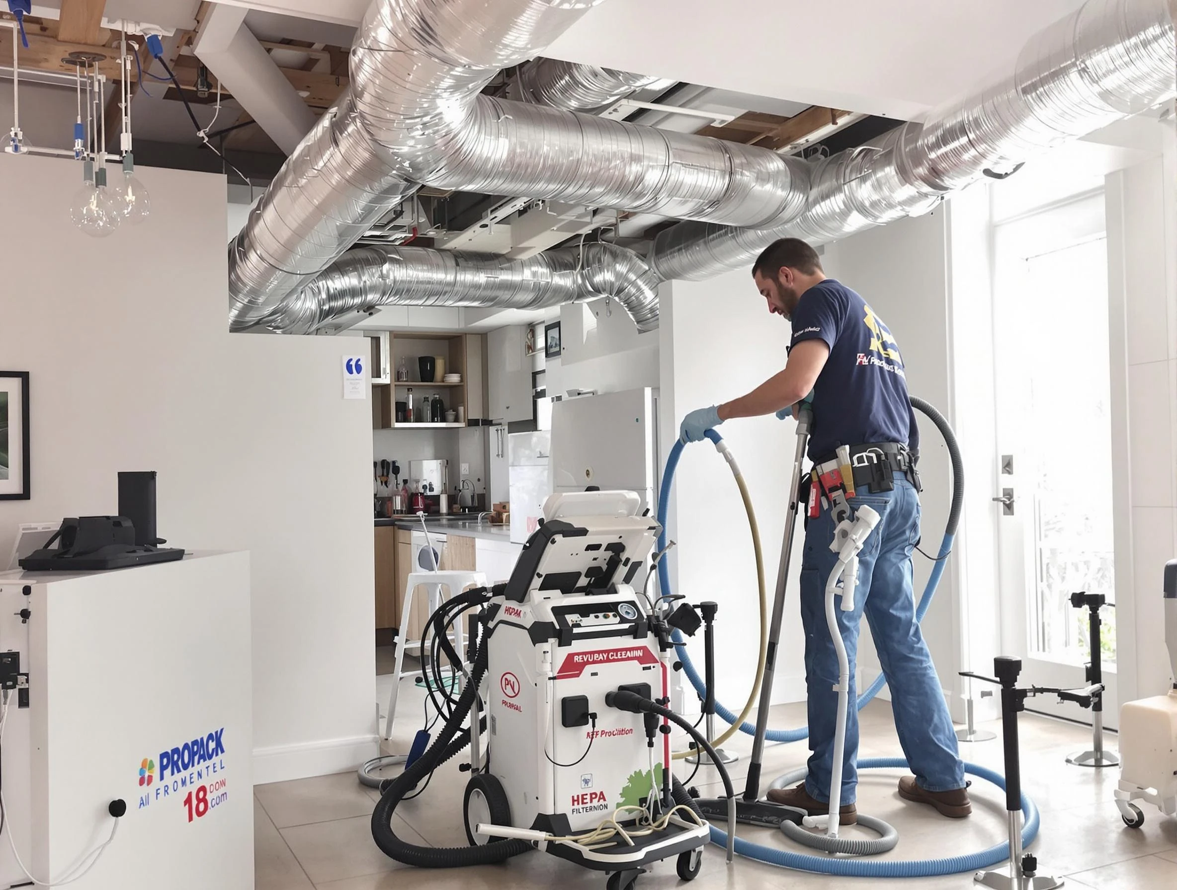 Spring Hill Air Duct Cleaning technician performing advanced pure duct cleaning with specialized equipment in Spring Hill